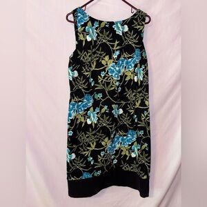 AB Studio Black Dress with Blue Floral Design